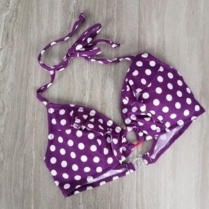 NEW Marie Meili M Bikini Swim Top Ruffled Polka dots